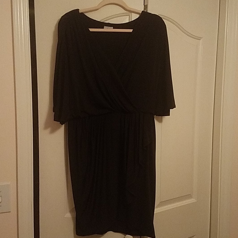 Worthington black faux wrap dress Large